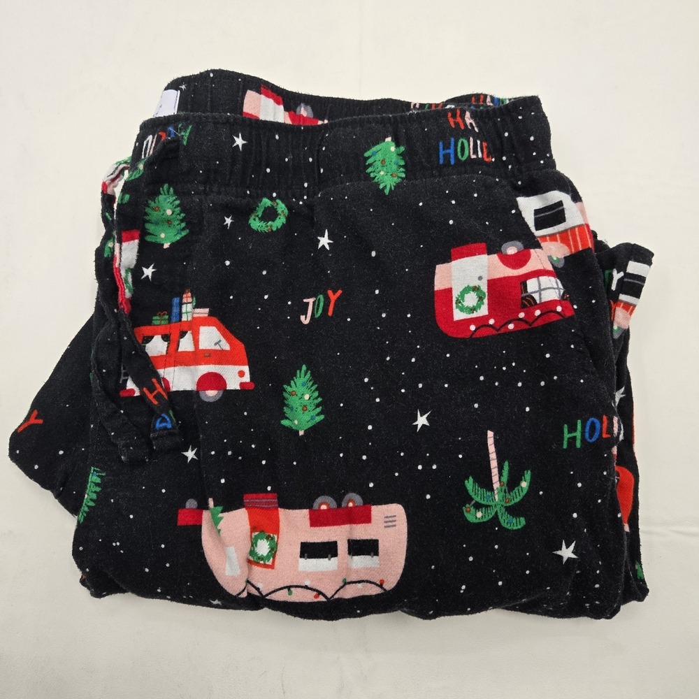 Old Navy Pajama Pants Men's XXL Black Christmas Camper Sleepwear Drawstring
